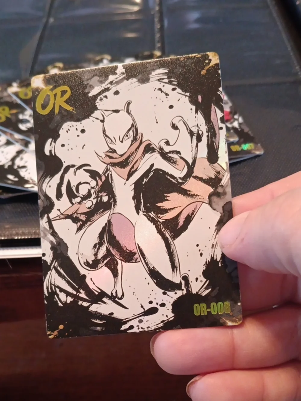 Pokemon OR Mewtwo Art Card - Black, Pink, Cream